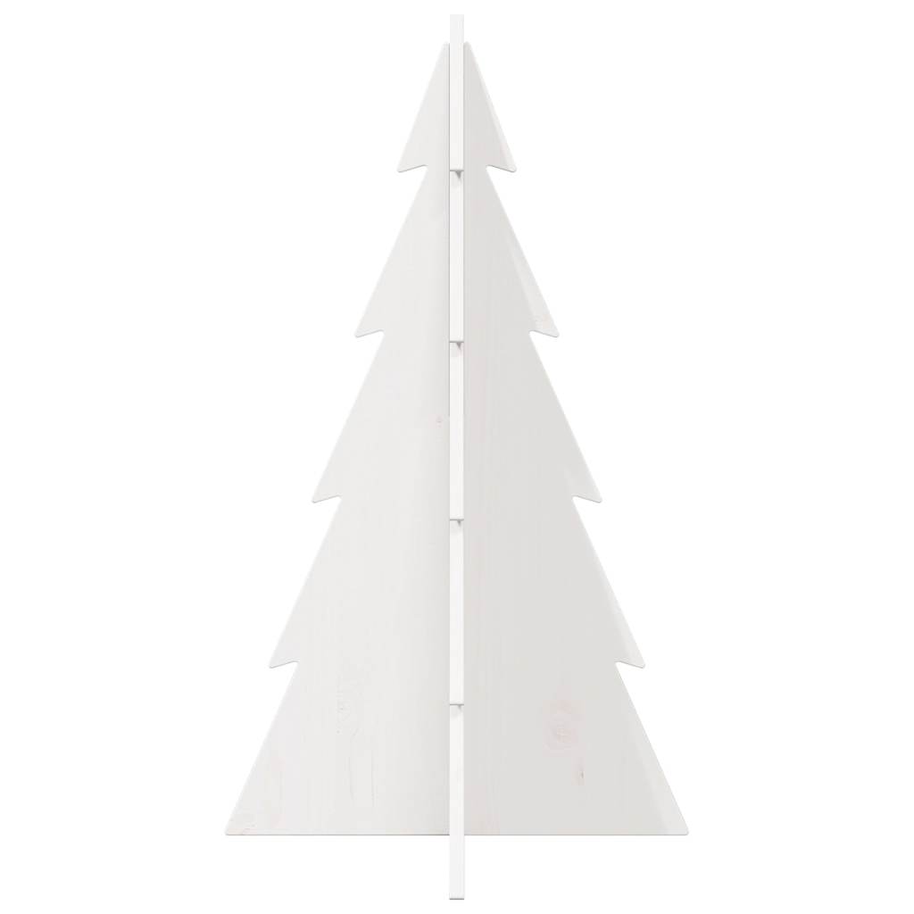 Árvore Natal decorativa 80 cm madeira de pinho maciça branco