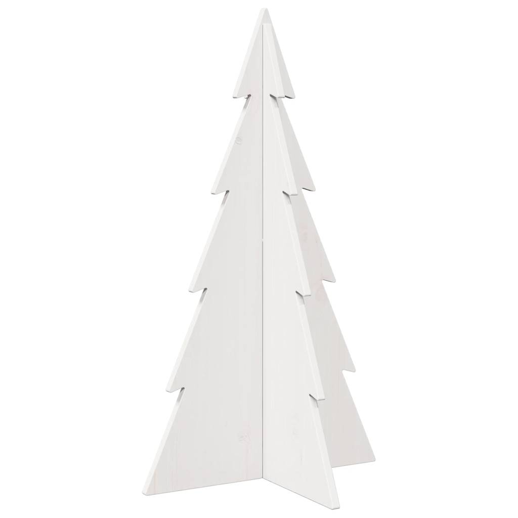 Árvore Natal decorativa 80 cm madeira de pinho maciça branco