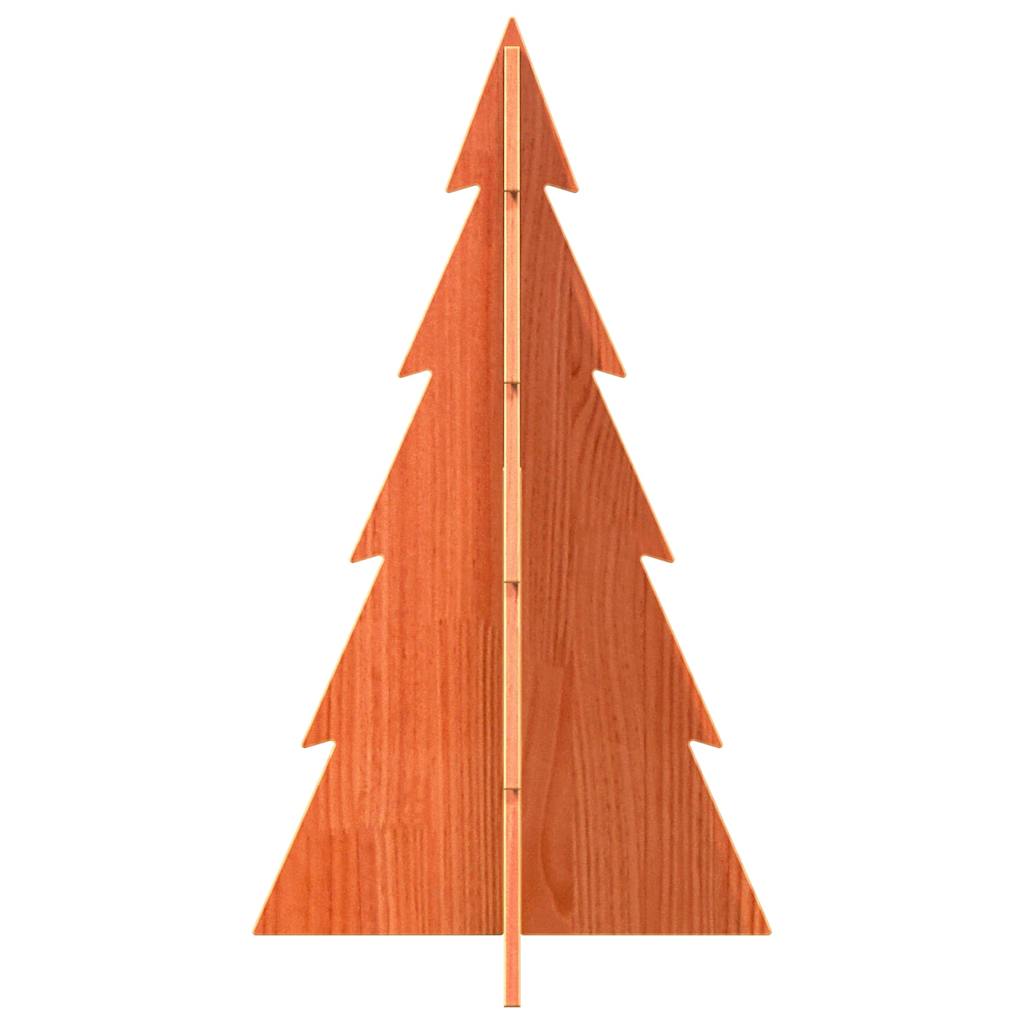 Árvore de Natal decorativa 80 cm pinho maciço castanho-mel