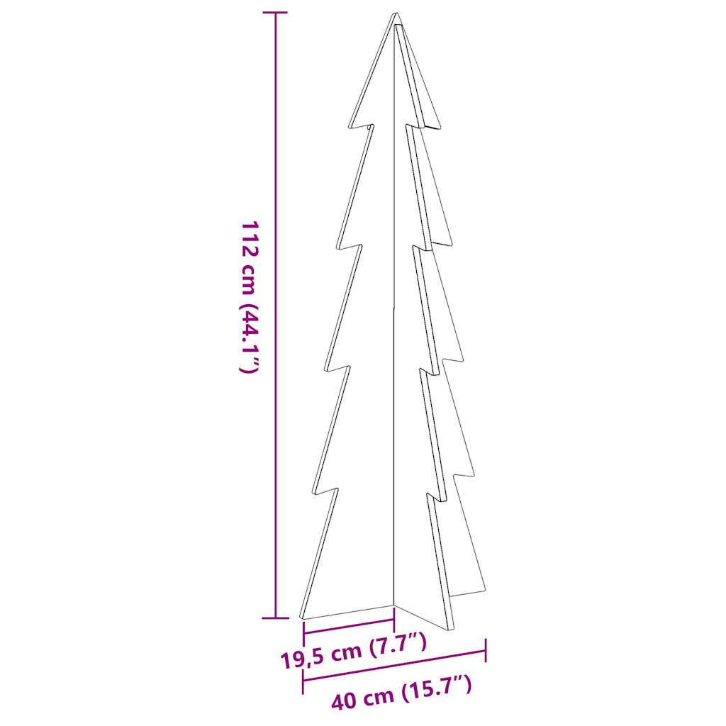 Árvore de Natal decorativa 112cm madeira de pinho maciça branco