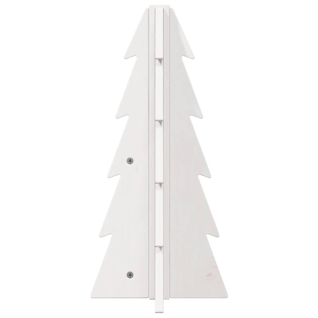 Árvore de Natal decorativa 49 cm madeira de pinho maciça branco