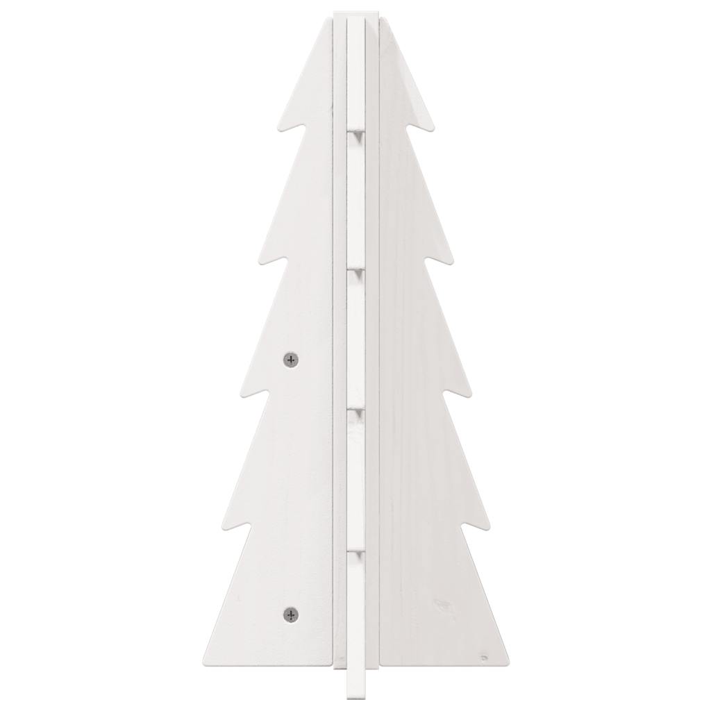 Árvore de Natal decorativa 49 cm madeira de pinho maciça branco