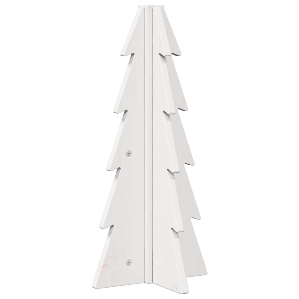 Árvore de Natal decorativa 49 cm madeira de pinho maciça branco