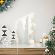 Árvore de Natal decorativa 49 cm madeira de pinho maciça branco