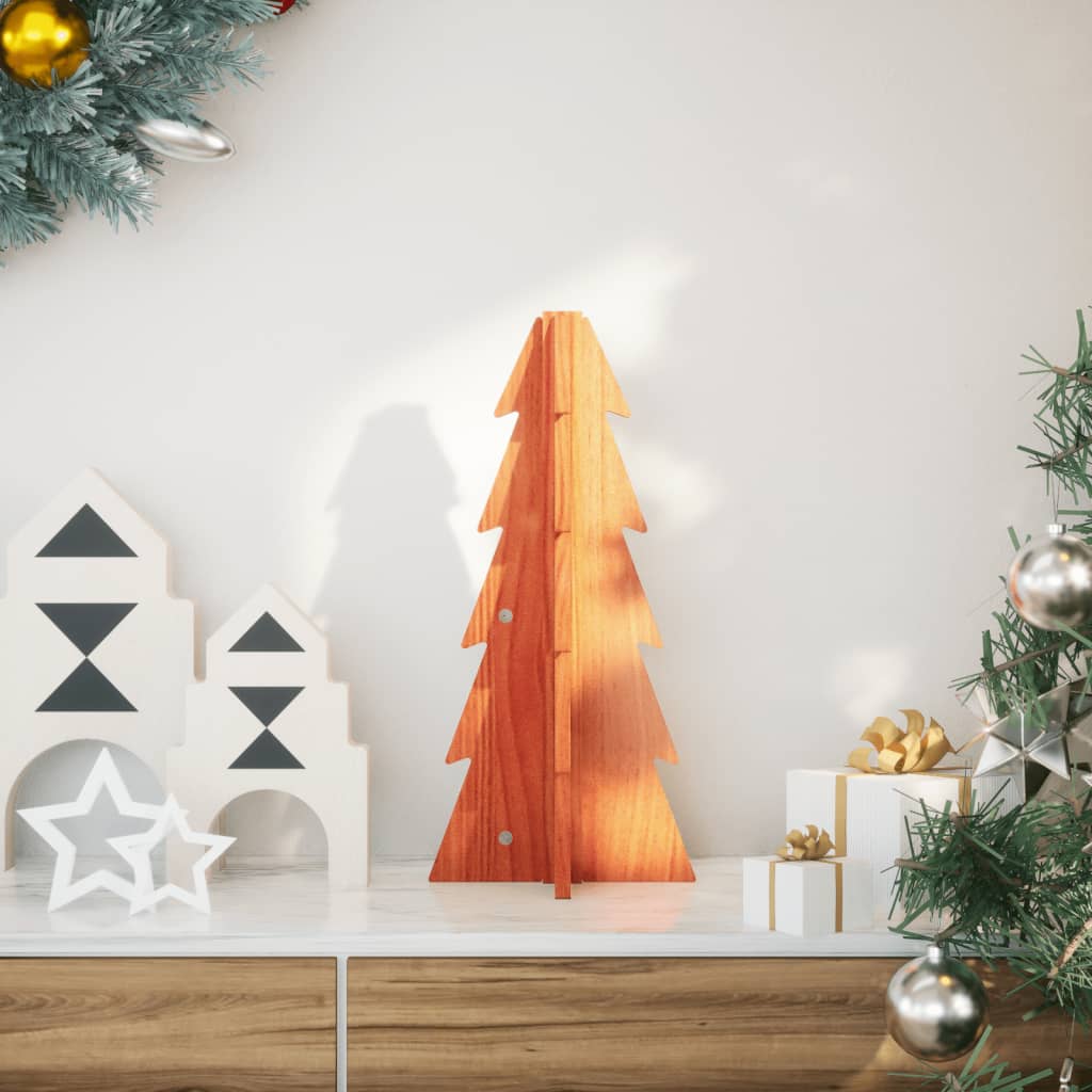 Árvore de Natal decorativa 49 cm pinho maciço castanho-mel