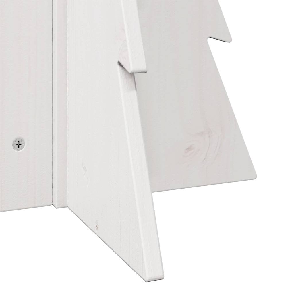 Árvore Natal decorativa 69,5 cm madeira de pinho maciça branco