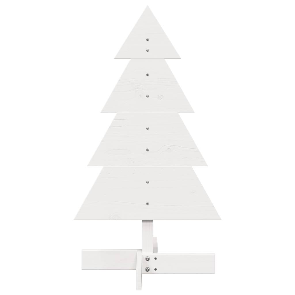 Árvore Natal decorativa 80 cm madeira de pinho maciça branco