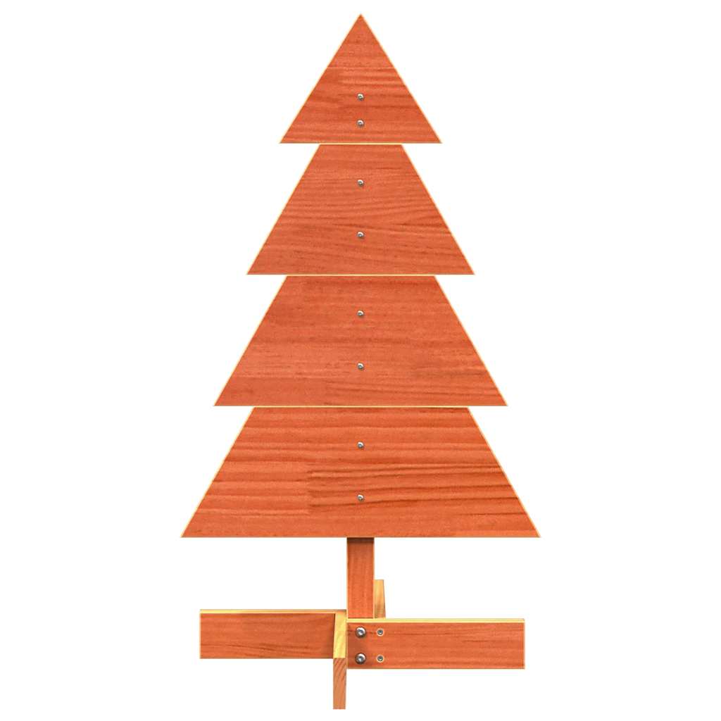 Árvore de Natal decorativa 80 cm pinho maciço castanho-mel