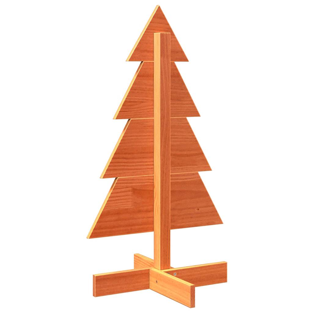 Árvore de Natal decorativa 80 cm pinho maciço castanho-mel
