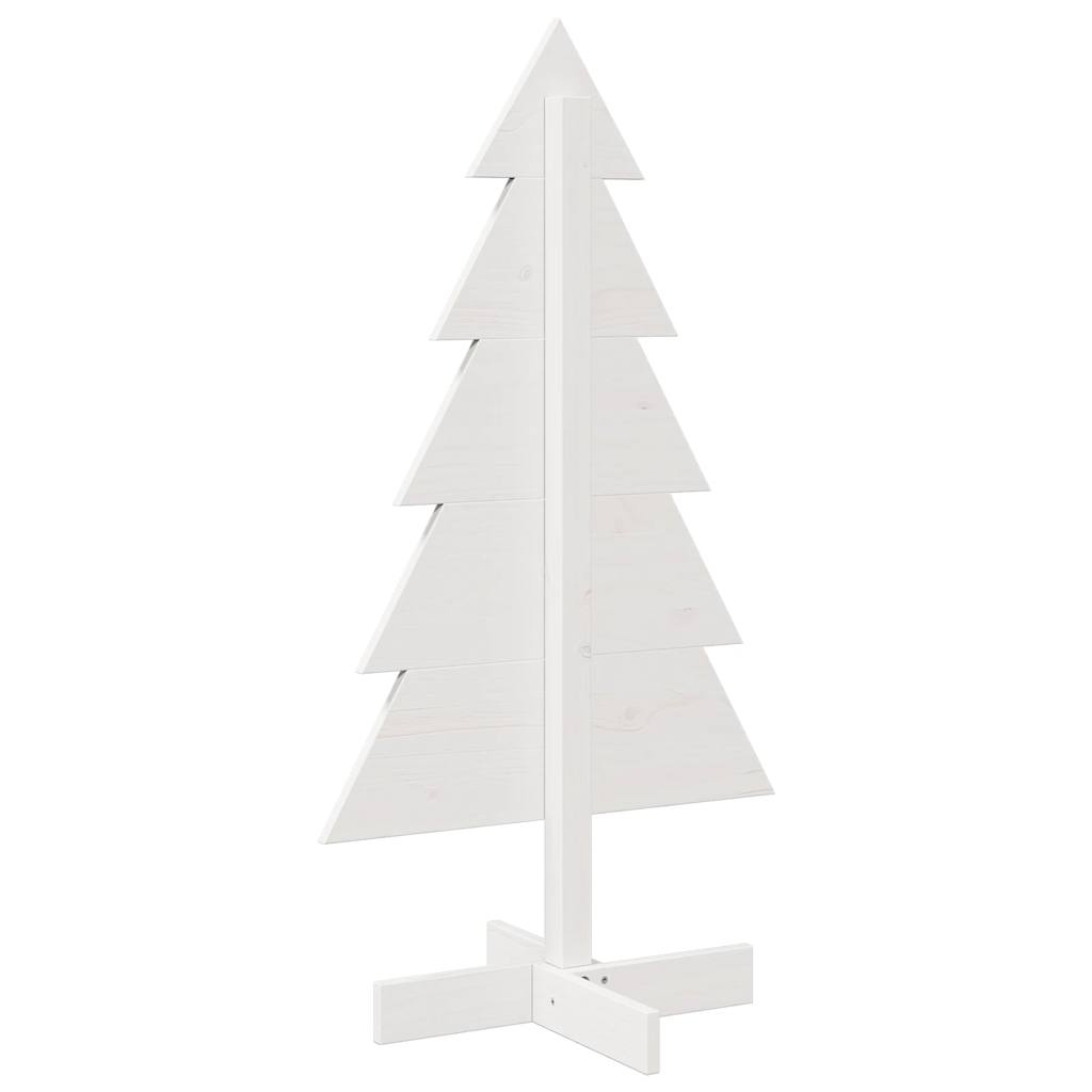 Árvore de Natal decorativa 100cm madeira de pinho maciça branco