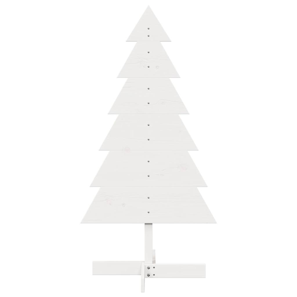 Árvore de Natal decorativa 120cm madeira de pinho maciça branco