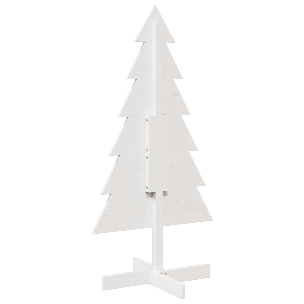 Árvore de Natal decorativa 120cm madeira de pinho maciça branco