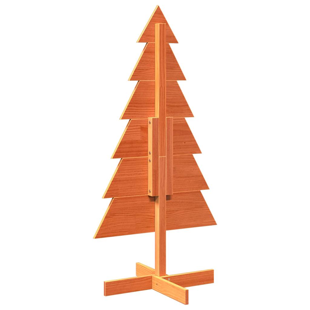 Árvore de Natal decorativa 120 cm pinho maciço castanho-mel
