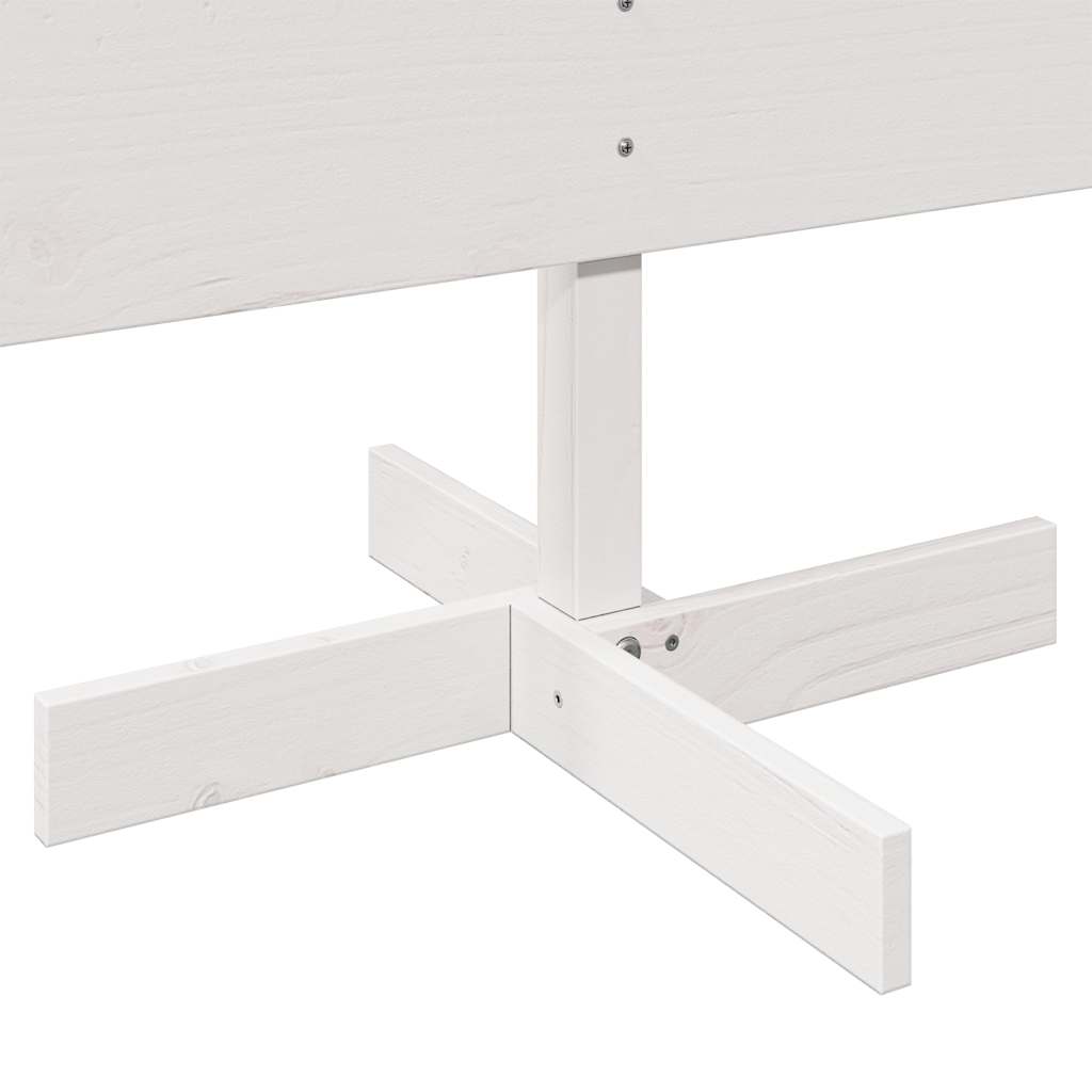 Árvore de Natal decorativa 150cm madeira de pinho maciça branco