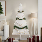 Árvore de Natal decorativa 150cm madeira de pinho maciça branco