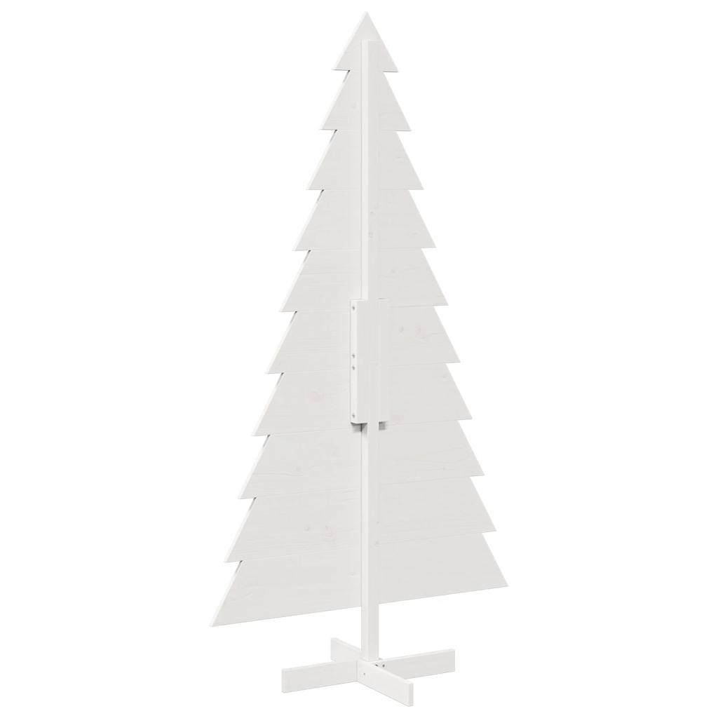 Árvore Natal decorativa 180 cm madeira de pinho maciça branco
