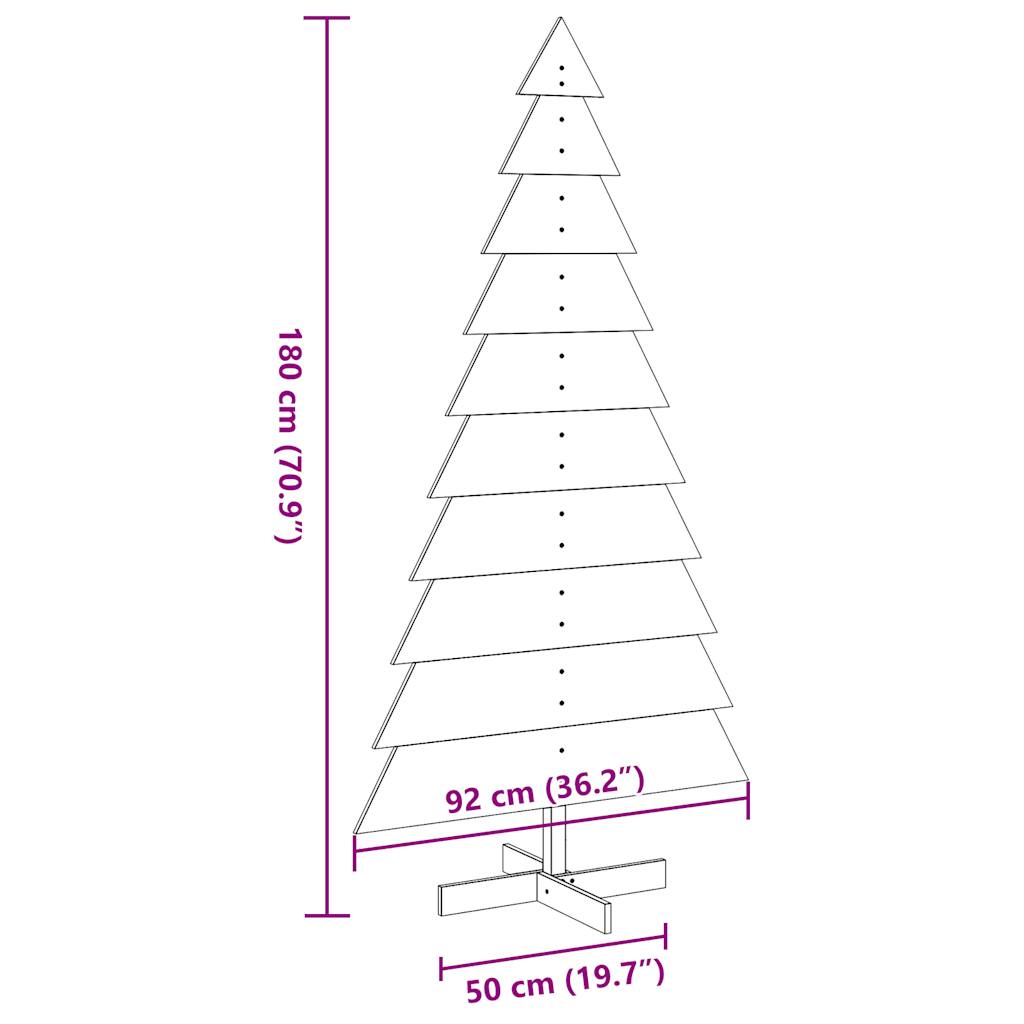 Árvore de Natal decorativa 180 cm pinho maciço castanho-mel