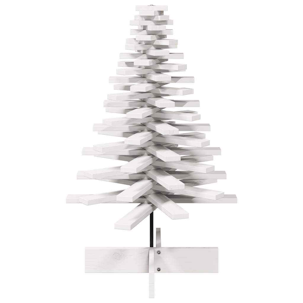 Árvore de Natal decorativa 100cm madeira de pinho maciça branco