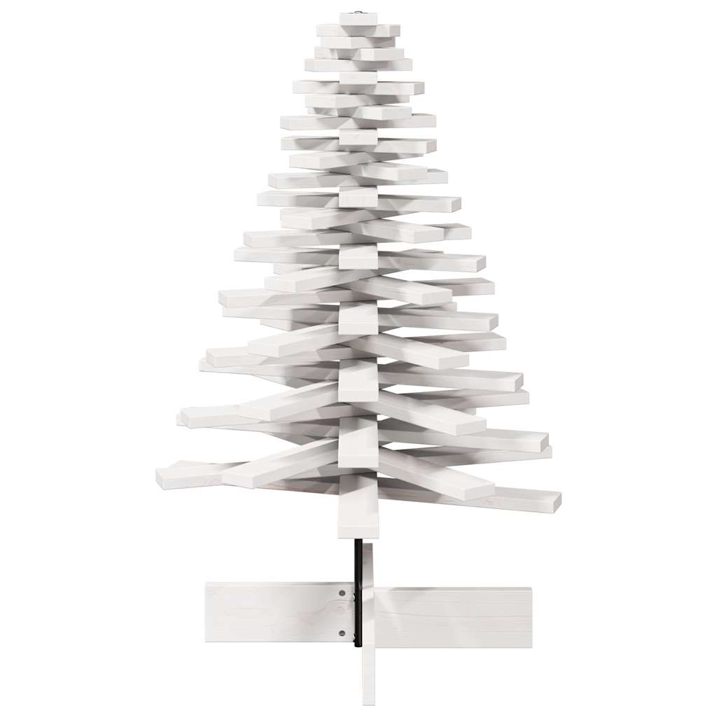 Árvore de Natal decorativa 100cm madeira de pinho maciça branco