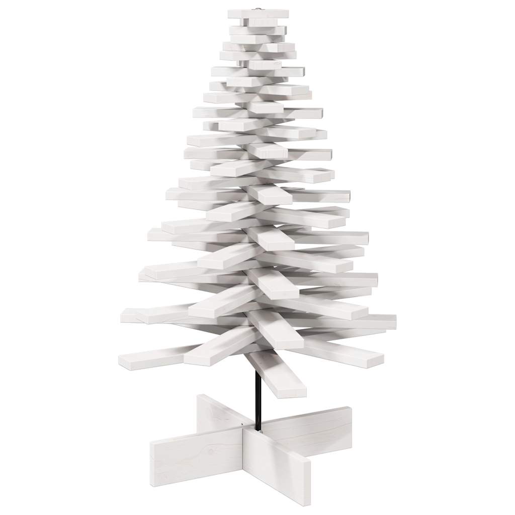 Árvore de Natal decorativa 100cm madeira de pinho maciça branco
