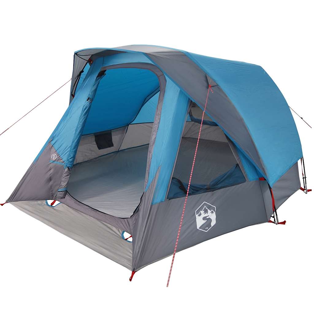 Tenda de campismo cabana para 4 pessoas impermeável azul