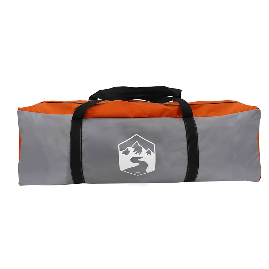 Tenda de campismo cabana p/ 4 pessoas impermeável cinza/laranja