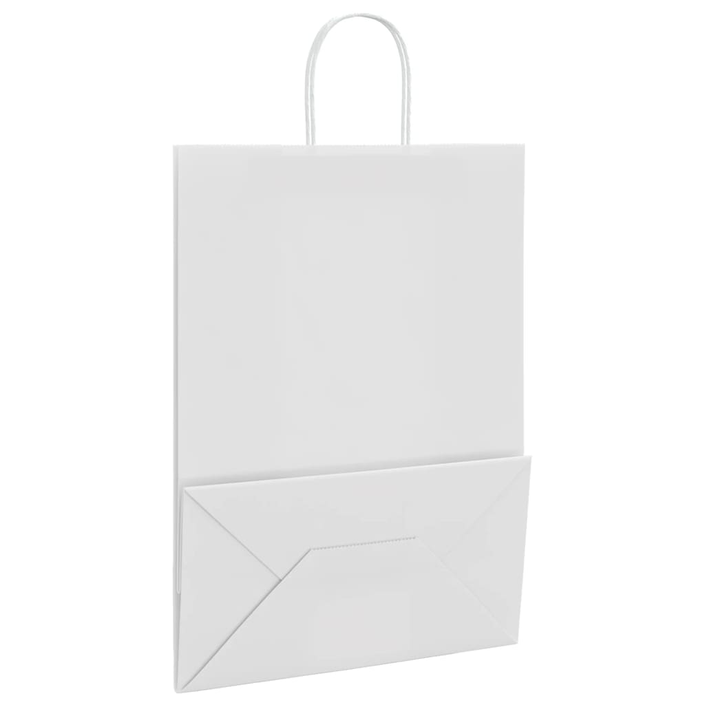 Sacos de papel 50 unid com alças branco 32x17x44 cm
