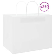 Sacos de papel 250 unid com alças branco 32x22x24 cm
