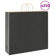 Sacos de papel 250 unid com alças preto 54x15x49 cm