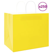 Sacos de papel 250 unid com alças amarelo 32x22x28 cm