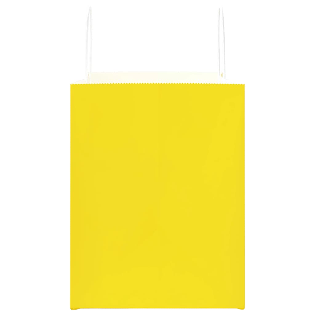 Sacos de papel 250 unid com alças amarelo 32x22x28 cm