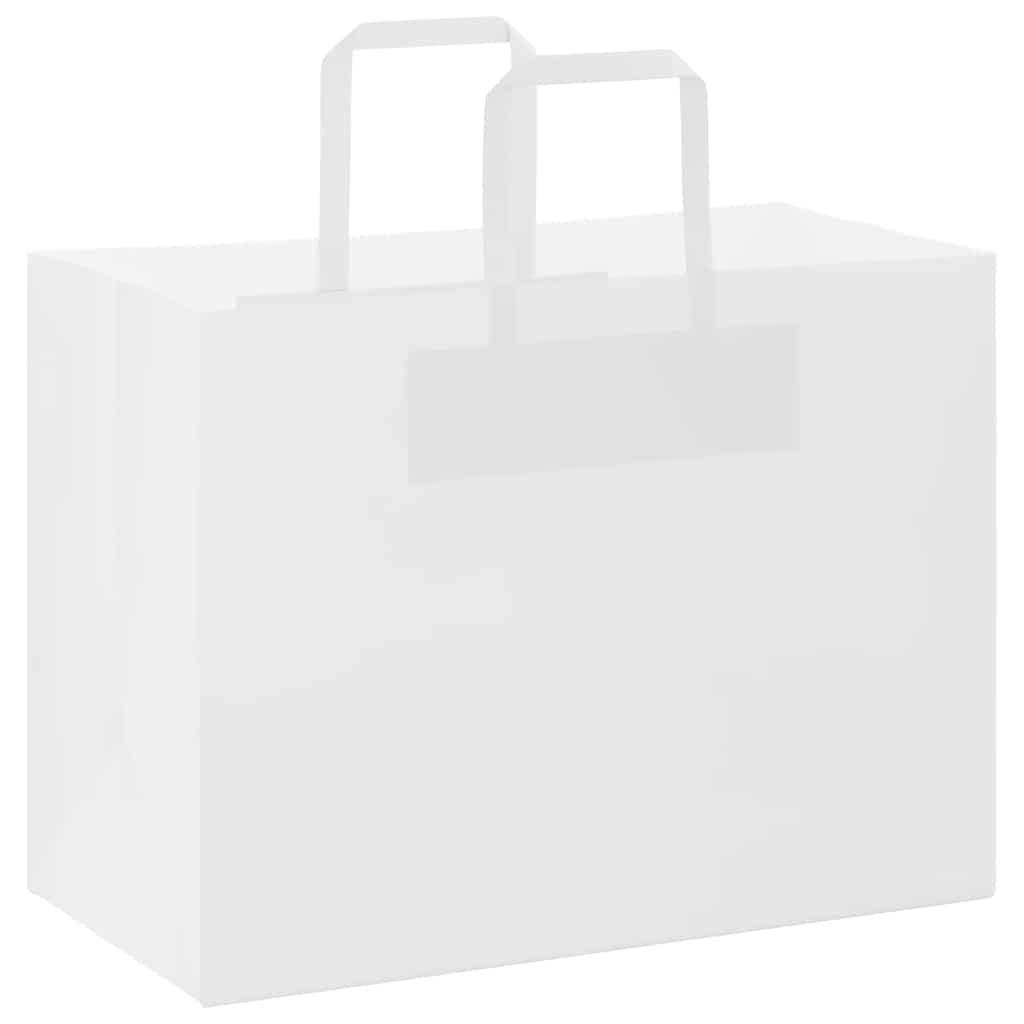 Sacos de papel 250 unid com alças branco 32x17x25 cm