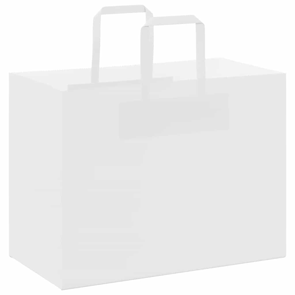 Sacos de papel 250 unid com alças branco 32x17x25 cm