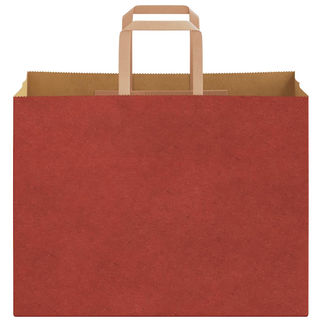 Sacos de papel 250 unid com alças vermelhas 32x17x25 cm