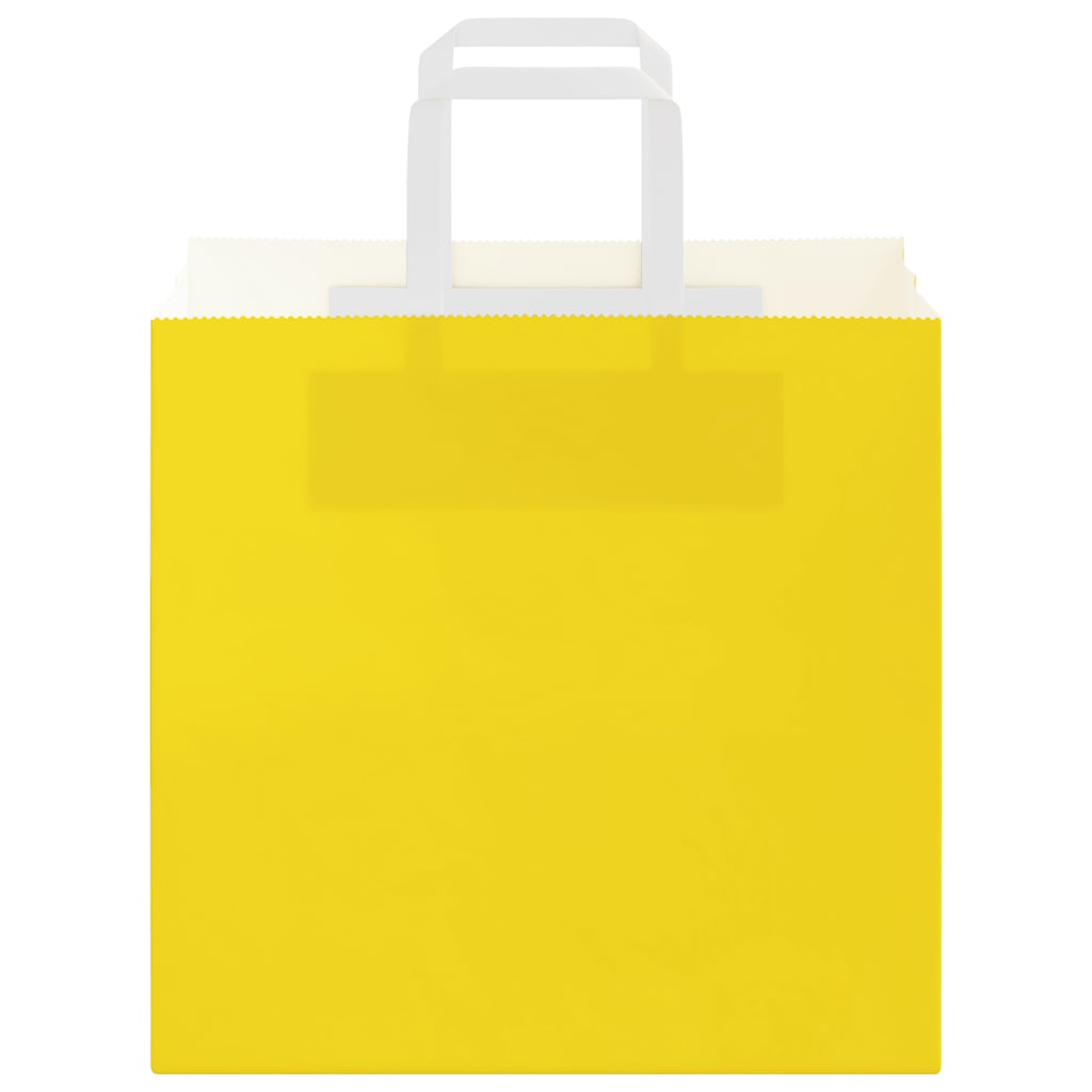 Sacos de papel 250 unid com alças amarelo 26x17x25 cm