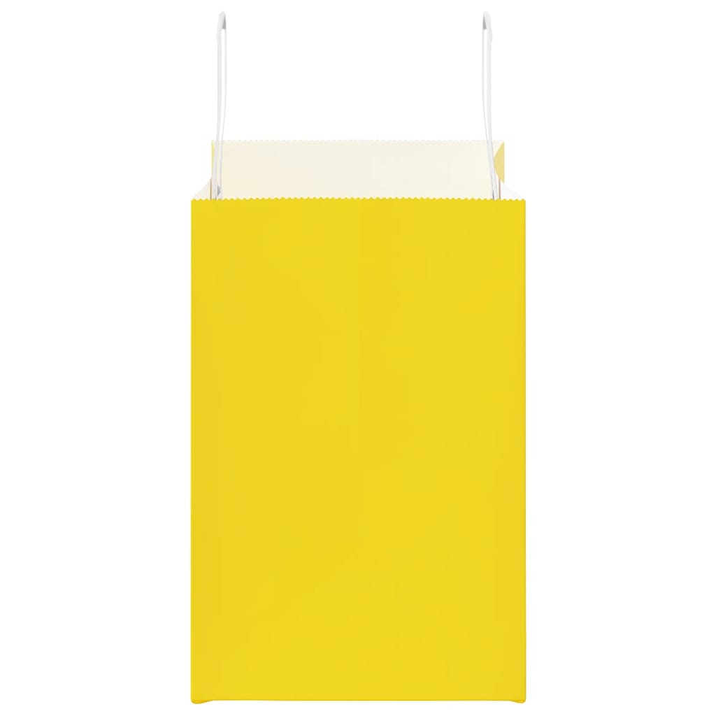 Sacos de papel 250 unid com alças amarelo 26x17x25 cm