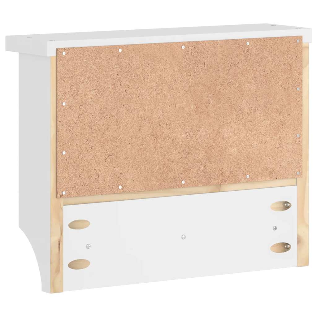 Cabide de parede Branco 45x12x35 cm Pinho de madeira maciça