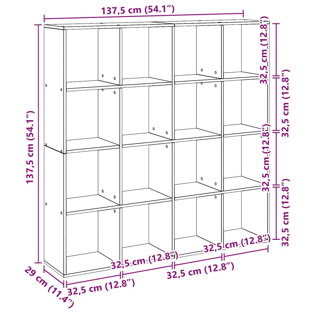 Estante 102x29x143 cm derivados de madeira carvalho artisiano