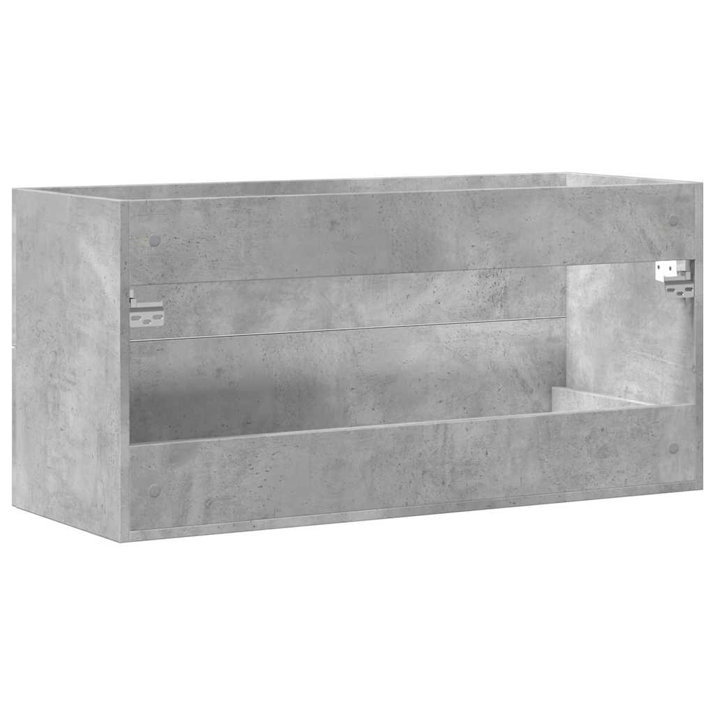 Armário lavatório 100x38,5x48 cm contraplacado cinzento cimento