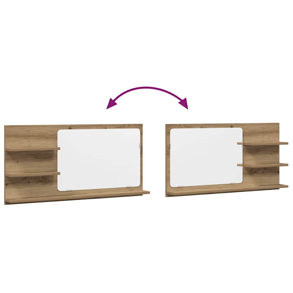 Armário casa banho c/ espelho deriv. madeira carvalho artisiano