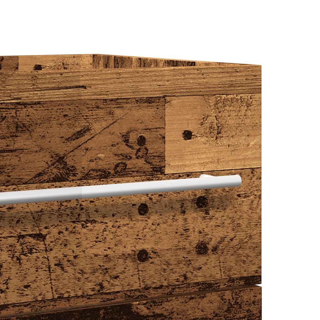 2 pcs conj. móveis casa banho derivados madeira madeira velha