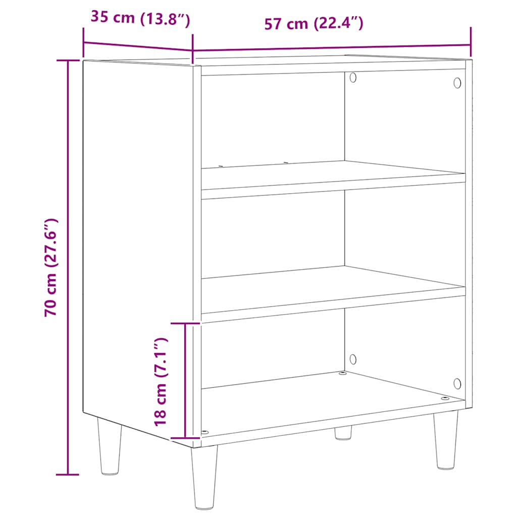 Aparador 57x35x75 cm derivados de madeira carvalho artisiano