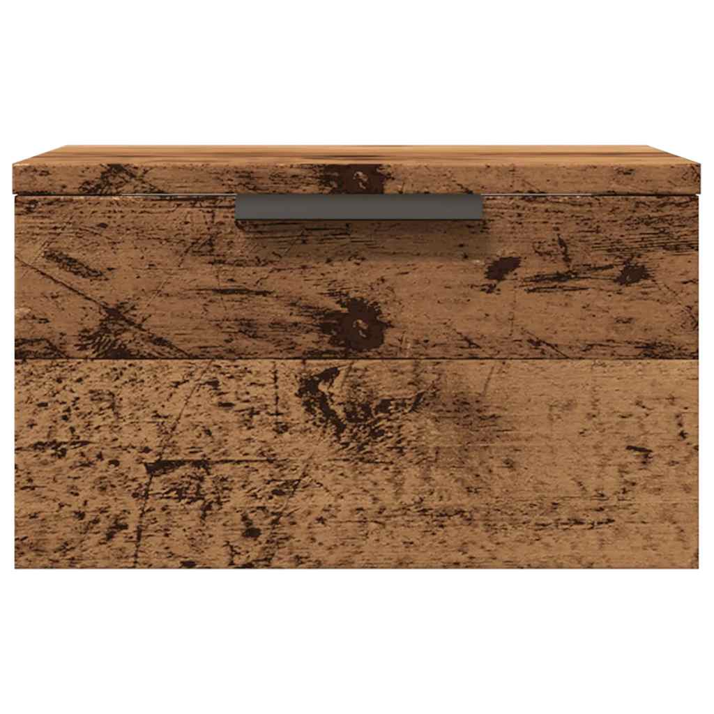 Mesas de cabeceira de parede 2 pcs 34x30x20cm cor madeira velha