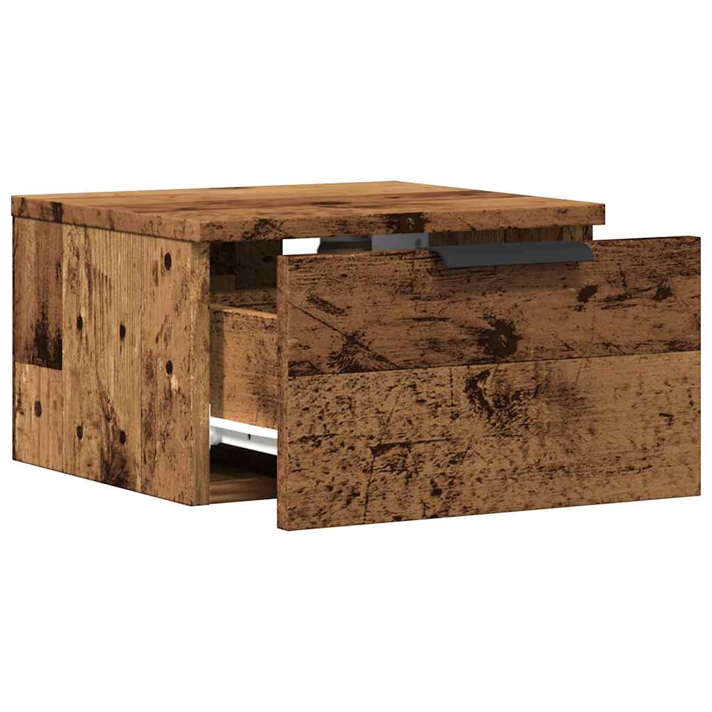 Mesas de cabeceira de parede 2 pcs 34x30x20cm cor madeira velha