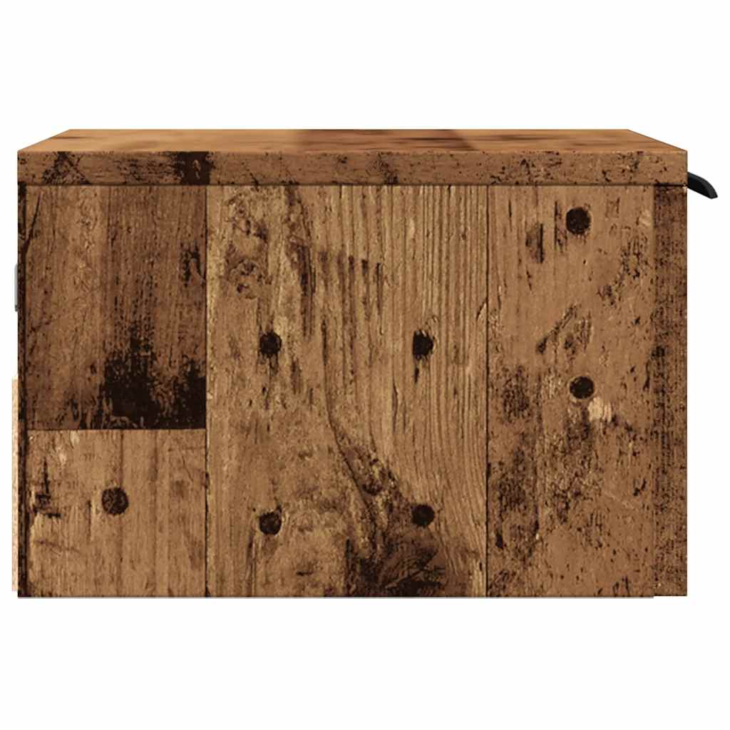 Mesas de cabeceira de parede 2 pcs 34x30x20cm cor madeira velha