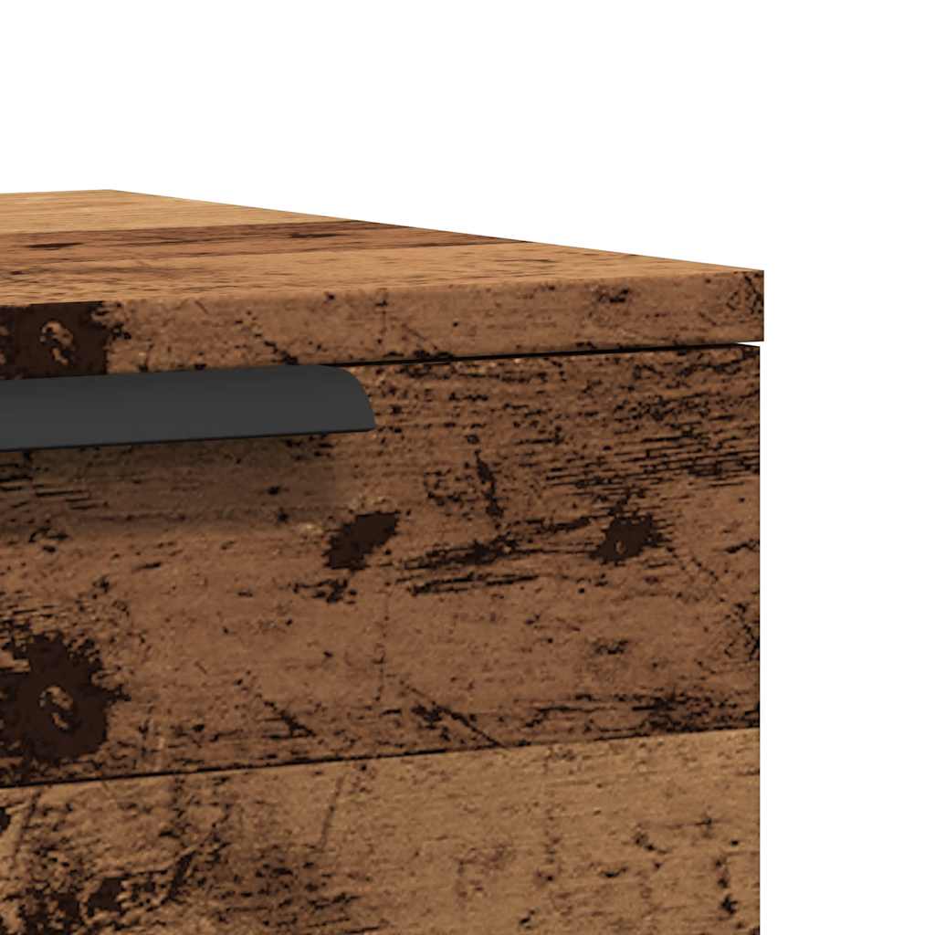 Mesas de cabeceira de parede 2 pcs 34x30x20cm cor madeira velha