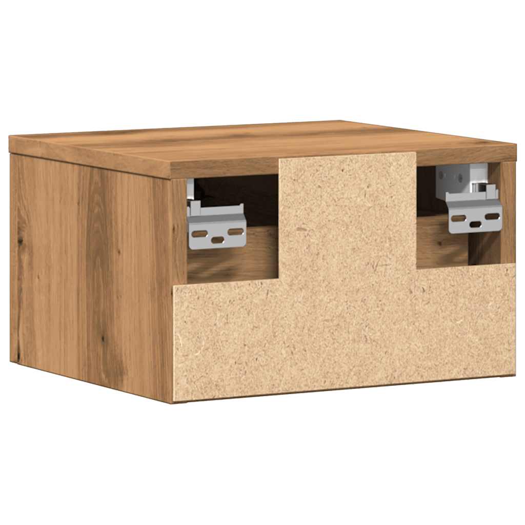 Mesa de cabeceira de parede 34x30x20 cm cor carvalho artisiano