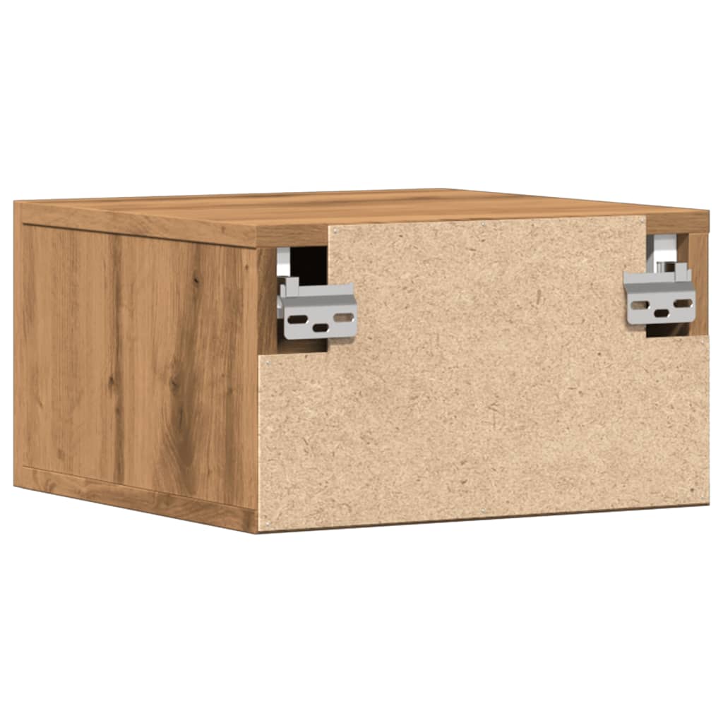 Mesas de cabeceira de parede 2pcs 35x35x20cm carvalho artisiano