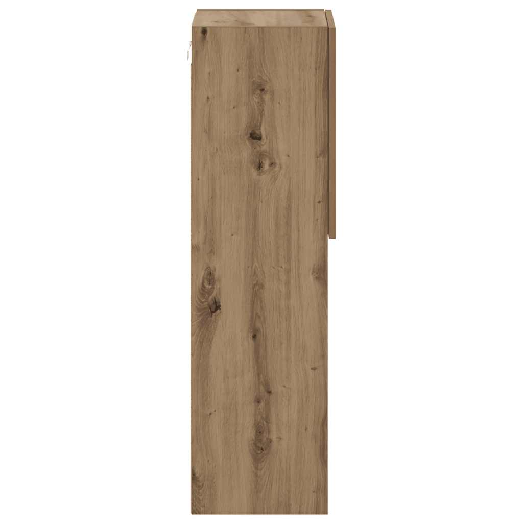 Móveis de TV c/ luzes LED 2pcs 30,5x30x102cm carvalho artisiano