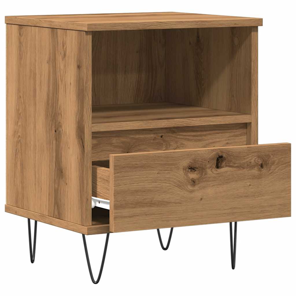Mesa cabeceira 40x35x50 cm derivados madeira carvalho artisiano